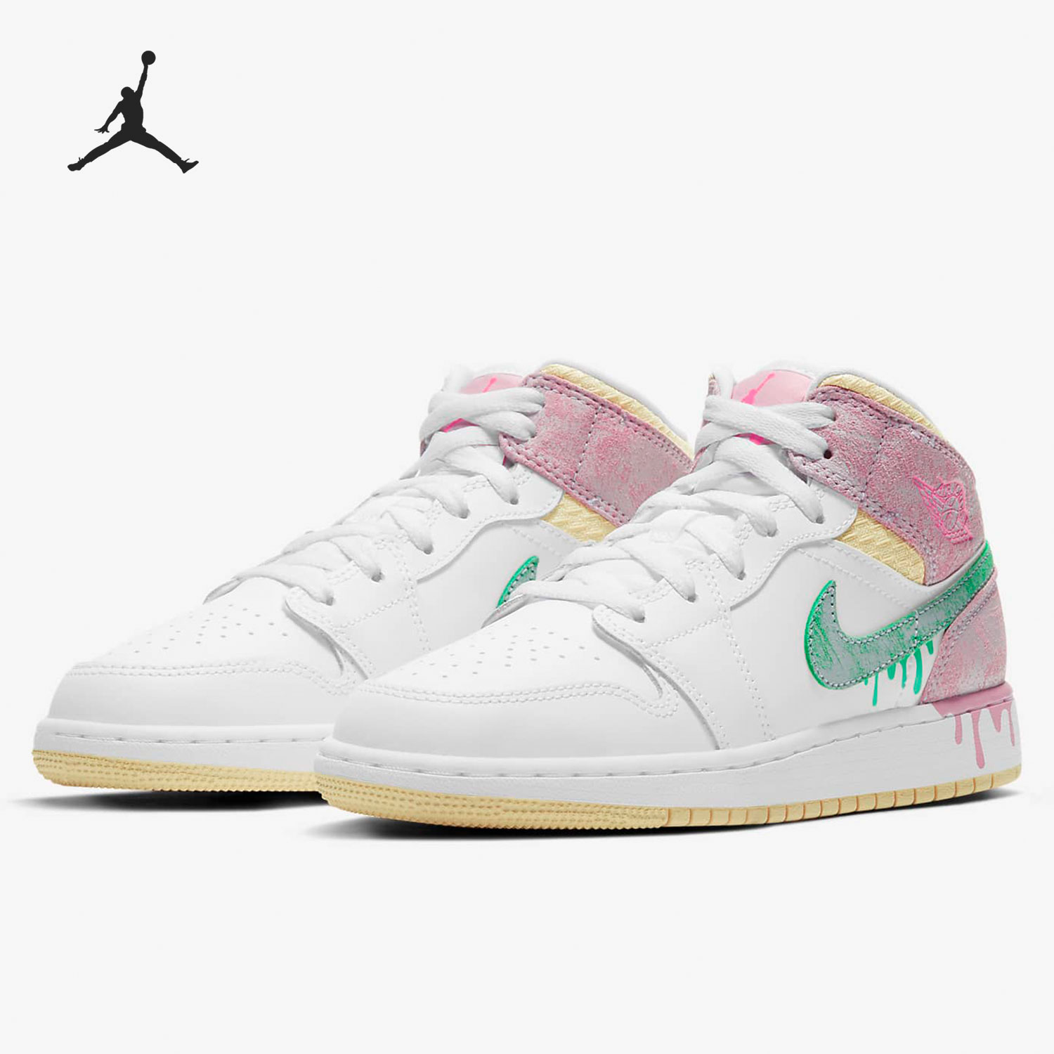 Nike/耐克正品Air Jordan 1 Mid SE (GS)大童运动鞋DD1666-100