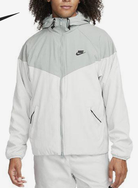 Nike/耐克正品春秋男士刺绣拼接休闲连帽夹克外套FB8618-330