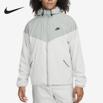 Nike/耐克正品春秋男士刺绣拼接休闲连帽夹克外套FB8618-330