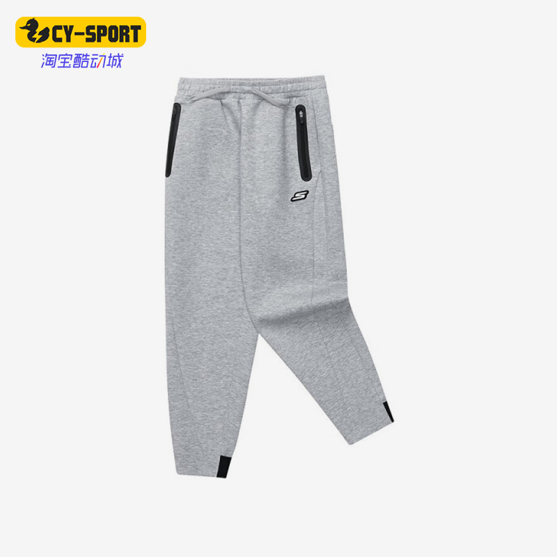 Skechers/斯凯奇正品新款儿童时尚系带针织简约运动长裤