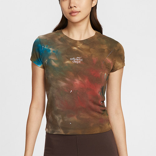 Nike/耐克正品夏季女士圆领修身短款时尚印花休闲短袖II7232-289