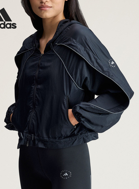Adidas/阿迪达斯正品新款女士条纹连帽拉链经典长袖外套KA9517
