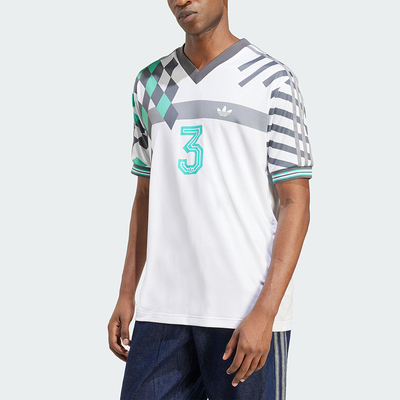Adidas/阿迪达斯正品三叶草男士运动经典印花V领球衣短袖KD4870