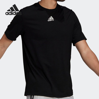 Adidas夏季男子圆领运动短袖T恤