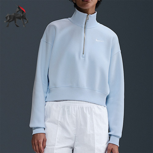 Nike/耐克正品 Sportswear女士针织半拉链立领套头衫DQ5767-423