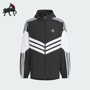 Adidas/阿迪达斯正品三叶草男士经典宽松连帽运动防风服 JM7260