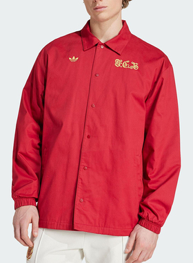 Adidas/阿迪达斯正品三叶草男士经典足球运动翻领夹克外套JF0585
