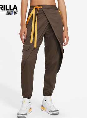Nike/耐克正品JORDAN运动裤新款女棕黄色经典运动长裤DA1528-041