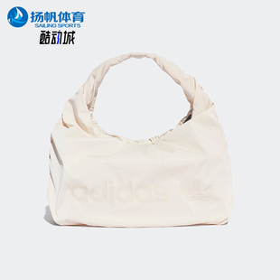 Adidas/阿迪达斯正品三叶草女士褶皱缎面腋下云朵包HK0158