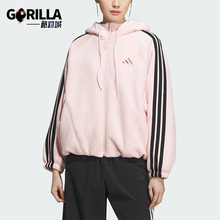 款 2025秋季 女士宽松丝绒花苞型外套KB7605 阿迪达斯正品 Adidas