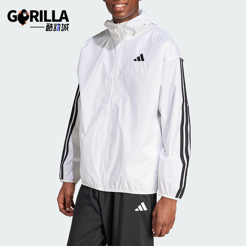 Adidas/阿迪达斯正品25春季新款男士运动梭织三条纹外套JF3682