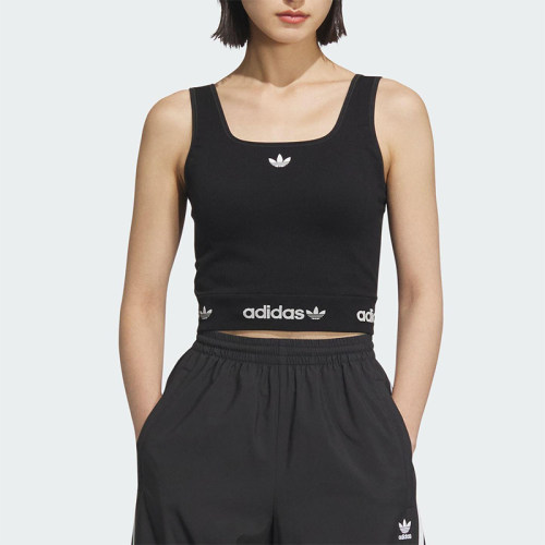 Adidas/阿迪达斯正品三叶草女士经典透气修身短款运动背心KB6420