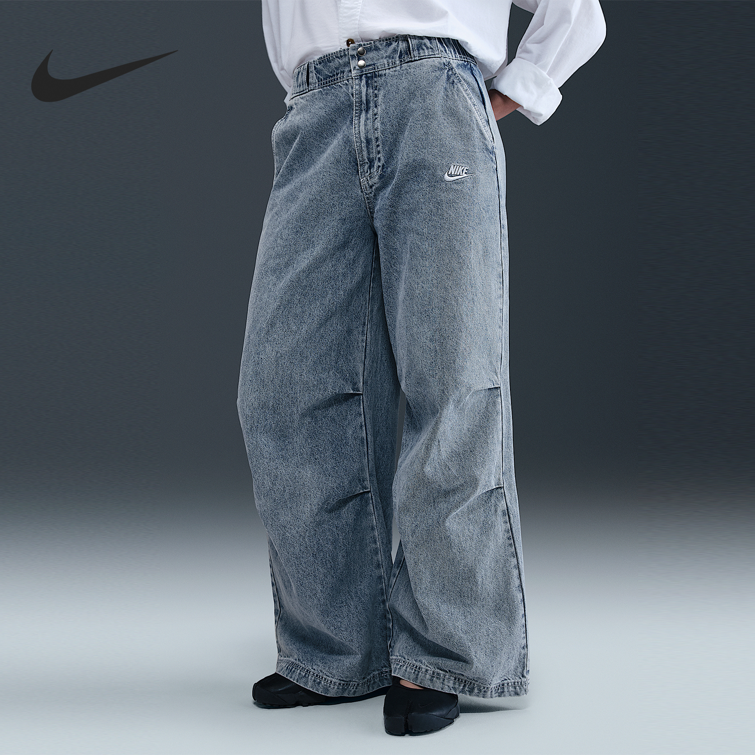 Nike/耐克官方正品Sportswear女士宽松休闲牛仔长裤IF0625-440