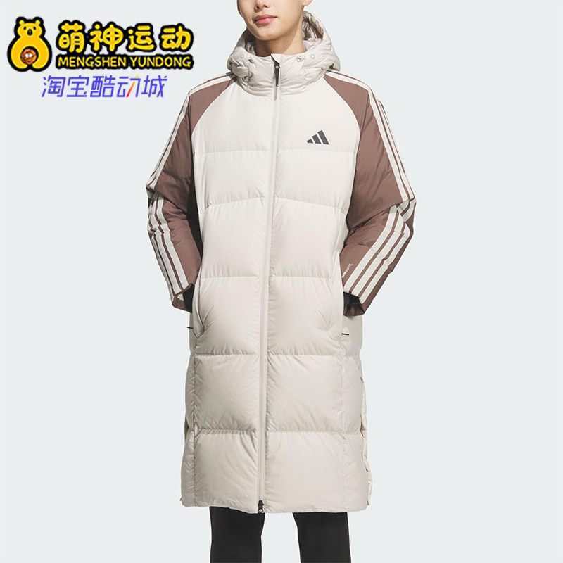 Adidas/阿迪达斯正品3S CB Long Down男士长款保暖羽绒服KQ5495