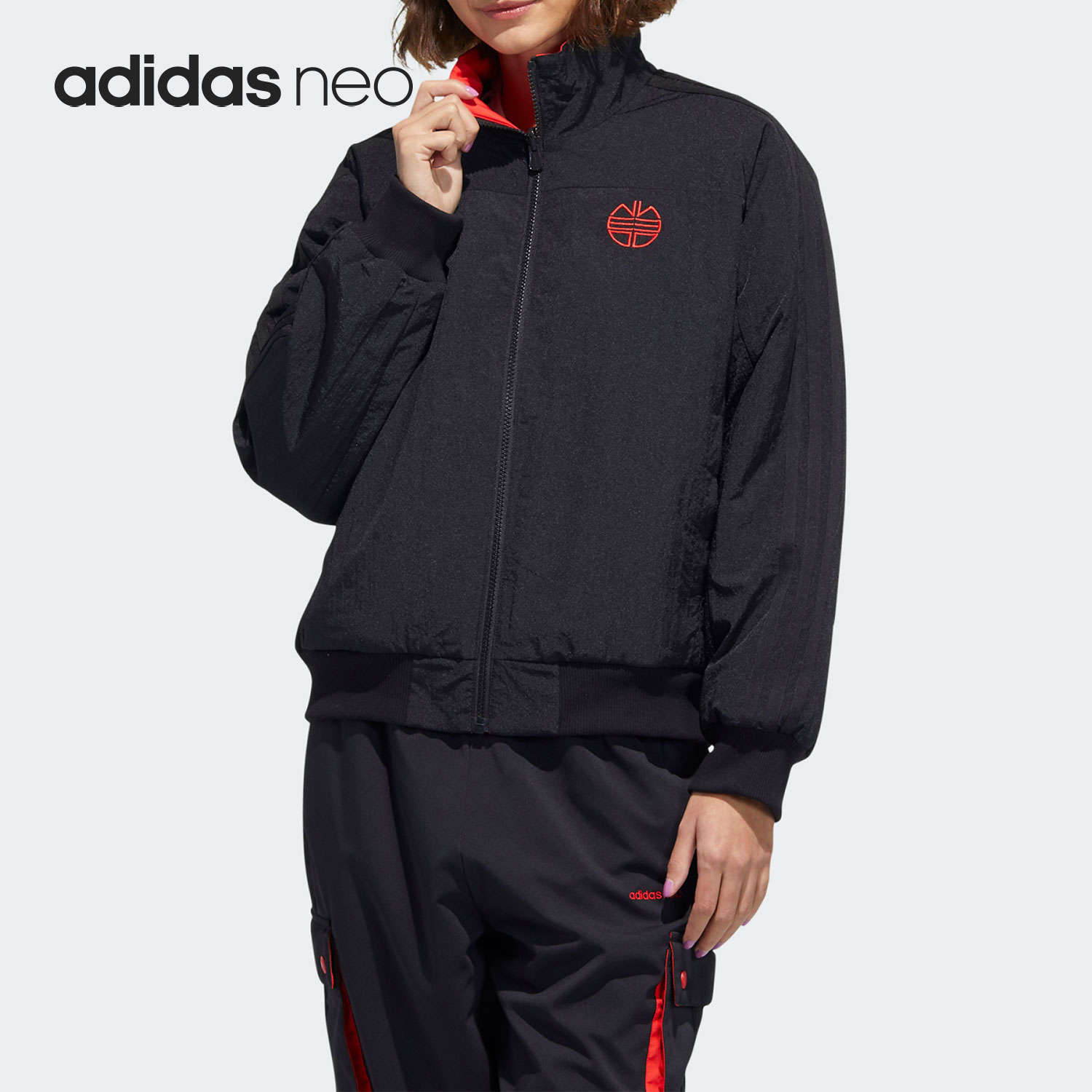 阿迪达斯女子双面穿运动棉服