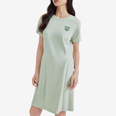 女士宽松透气亲肤运动休闲刺绣连衣裙 新款 Skechers 斯凯奇正品