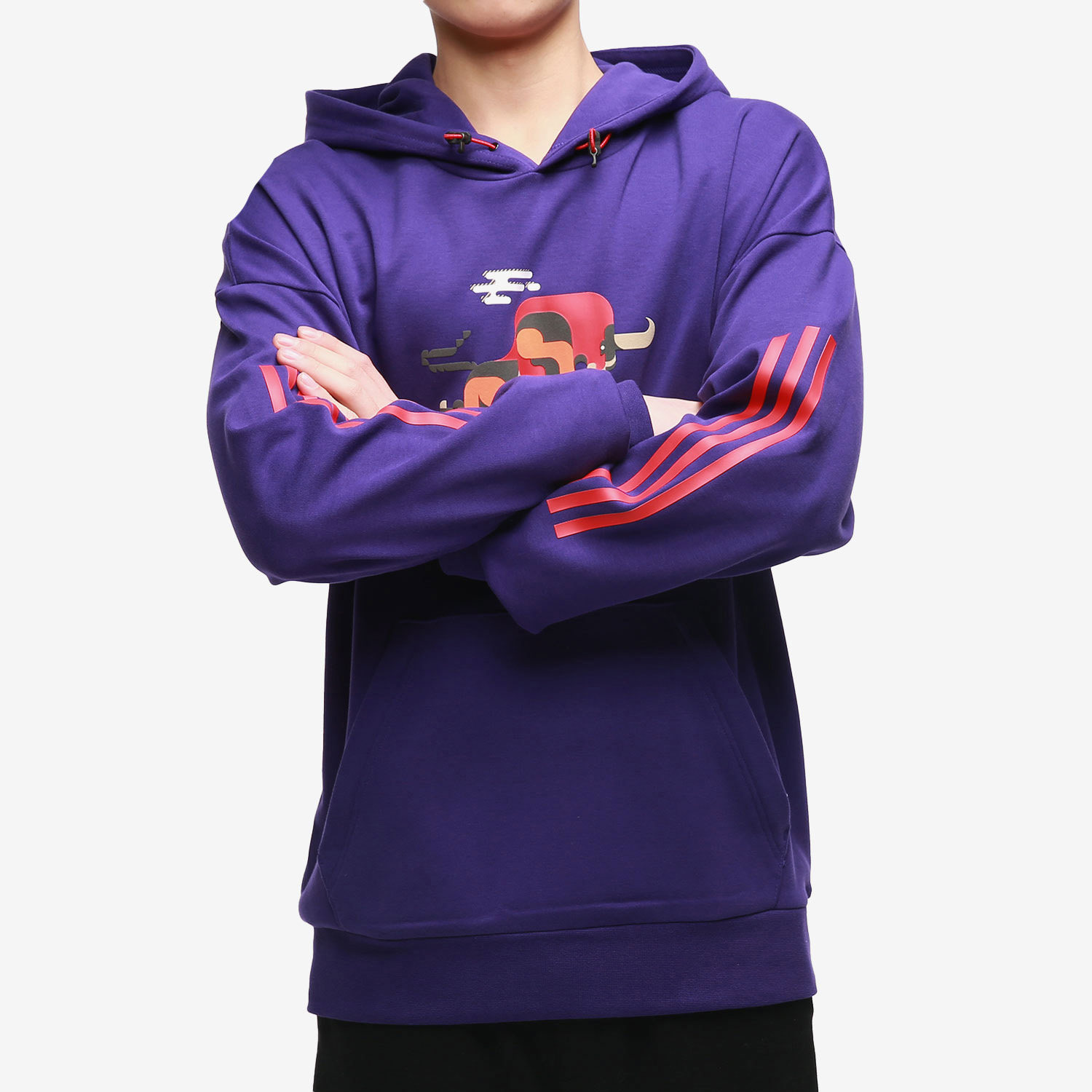 Adidas/阿迪达斯正品新年款卫衣男子运动服连帽套头衫 GQ0890