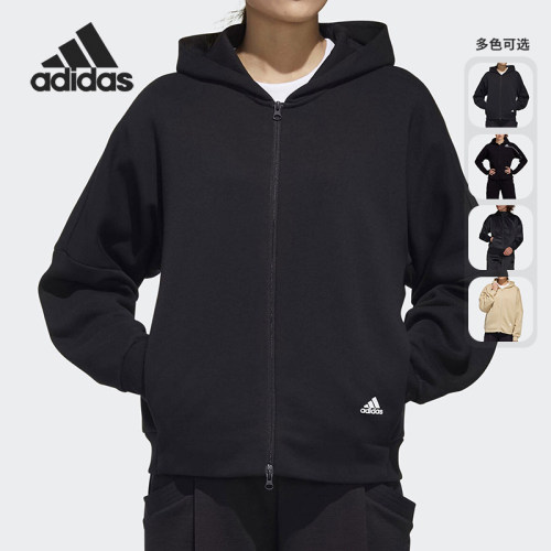 阿迪达斯女运动连帽外套茄克