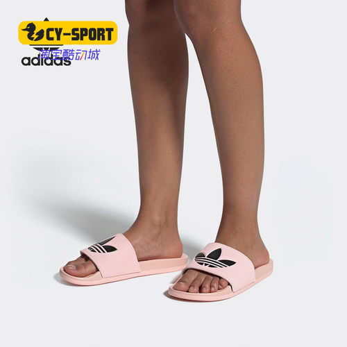 Adidas/阿迪达斯正品 三叶草女鞋新款沙滩鞋一字凉拖鞋EG8682