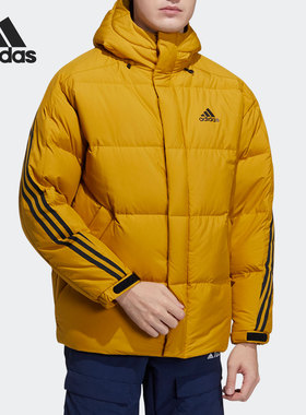 Adidas/阿迪达斯官方正品男子保暖防风连帽加厚羽绒服外套 H20757