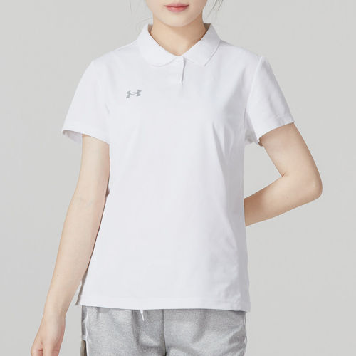 UA/安德玛正品新款女士翻领针织经典简约短袖POLO衫23500510-100
