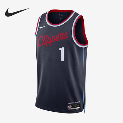 Nike/耐克正品洛杉矶快船队男士圆领透气运动背心T恤FQ4702-422
