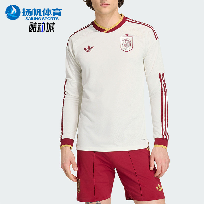Adidas/阿迪达斯正品三叶草男士复古足球球衣舒适长袖T恤KA1957