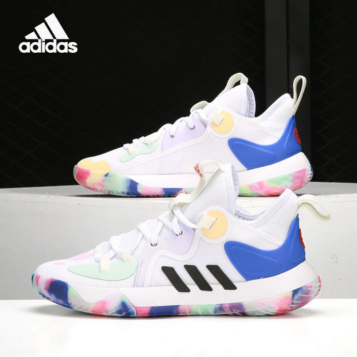 Adidas/阿迪达斯正品当季新款低帮系带透气男子运动篮球鞋 H68057