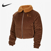 Nike 259 DQ6931 耐克正品 女子灯芯绒翻领保暖运动休闲外套