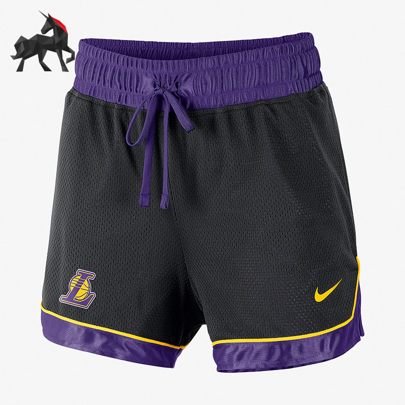 Nike/耐克正品NBA新款女黑紫色球类运动篮球短裤AV0211-010