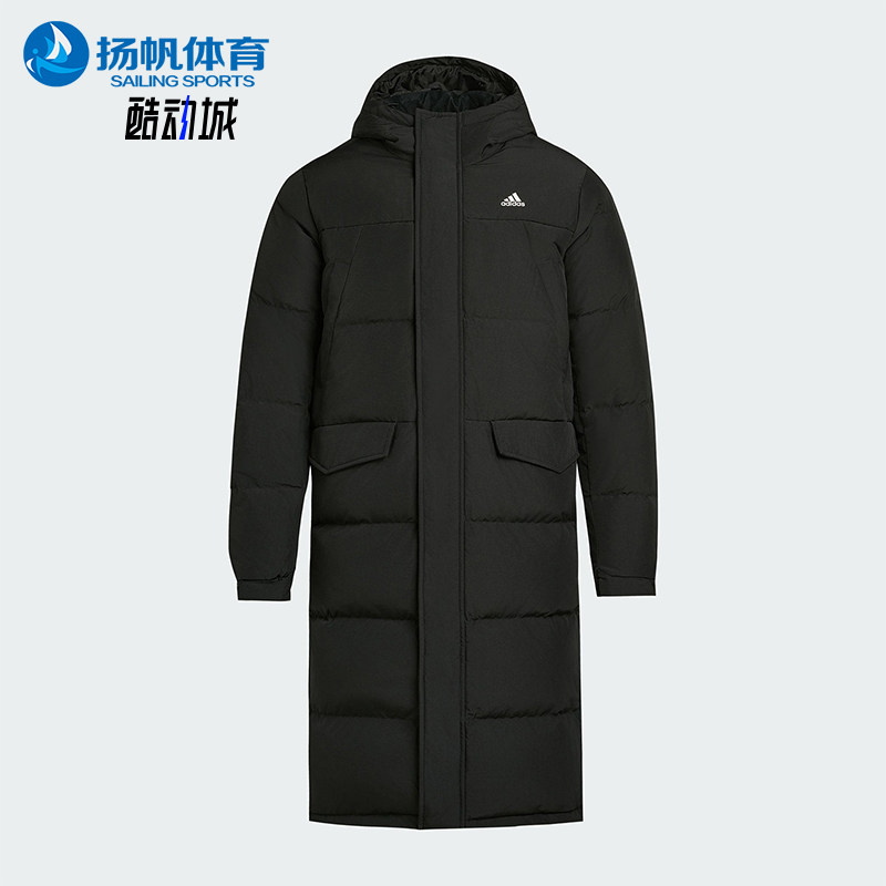 Adidas/阿迪达斯正品冬季男女连帽保暖长款运动休闲羽绒服KF6748