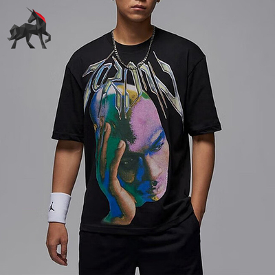 Nike/耐克正品JORDAN男士满印花时尚经典针织透气短袖HJ2349-010