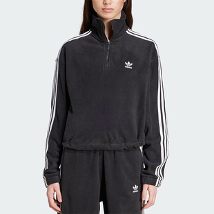 Adidas/阿迪达斯正品三叶草女士半开襟运动套头卫衣IY7266