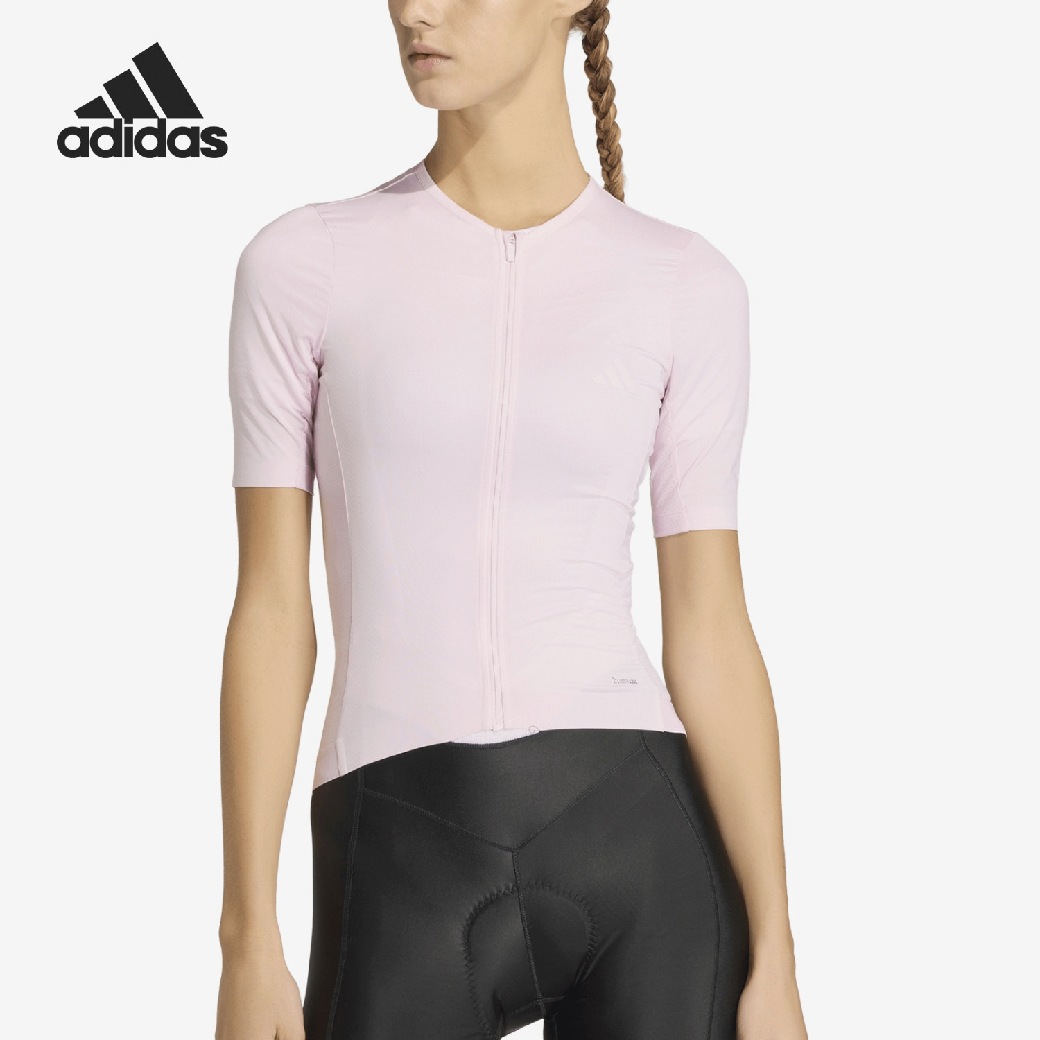 Adidas/阿迪达斯官方正品TEMPJSYV领紧身拉链骑行服女短袖KB9570