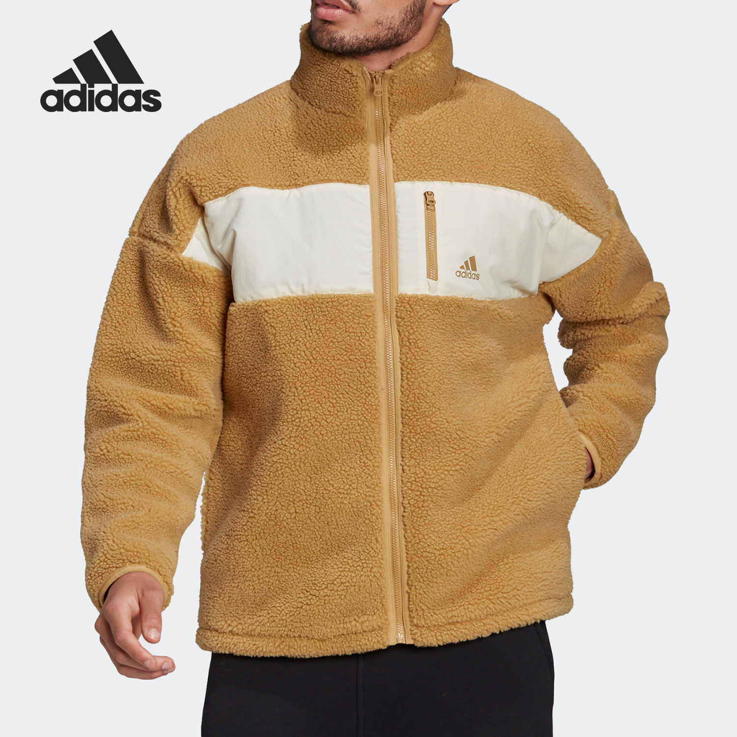 阿迪休闲加绒男子外套