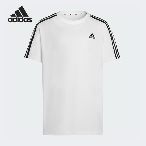 Adidas/阿迪达斯正品夏季大童运动圆领经典针织柔软短袖T恤KT9185