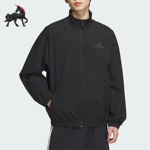 Adidas/阿迪达斯正品2025新款男士梭织立领经典夹克外套JZ8408