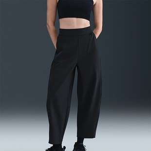 Nike/耐克正品夏季女士梭织轻薄透气高腰运动九分裤HQ0231-010