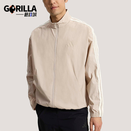 Adidas/阿迪达斯正品春季男士运动休闲经典梭织立领外套KR2521