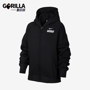 大童休闲连帽针织刺绣外套IR0115 Nike 款 2025冬季 010 耐克正品