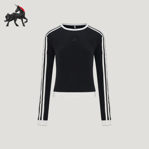 Adidas/阿迪达斯正品DCE RIB LS TEE女士修身长袖T恤LD8789