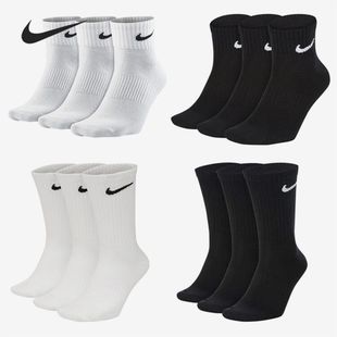 新款 男女三双装 耐克正品 Nike 运动中高帮长筒跑步透气袜子SX7677