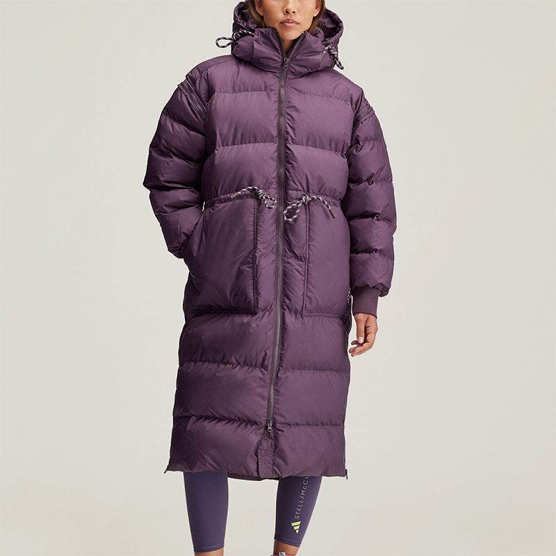 阿迪达斯女士长款保暖户外棉服