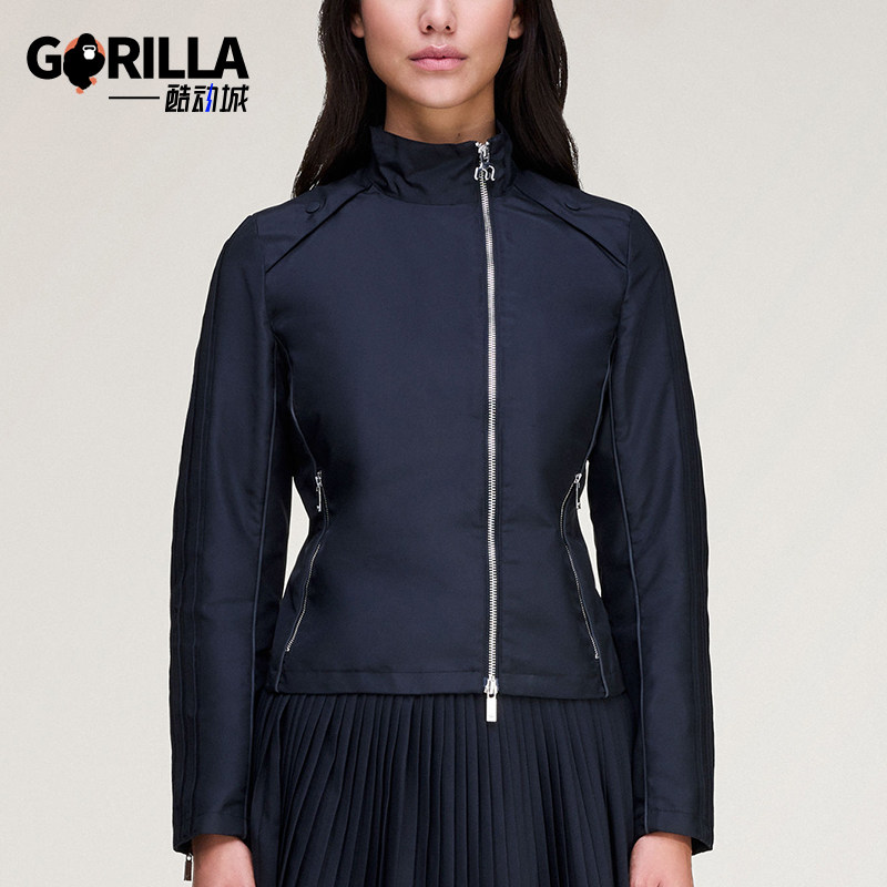 Adidas/阿迪达斯正品三叶草新款女深蓝色经典出行夹克外套KA2734