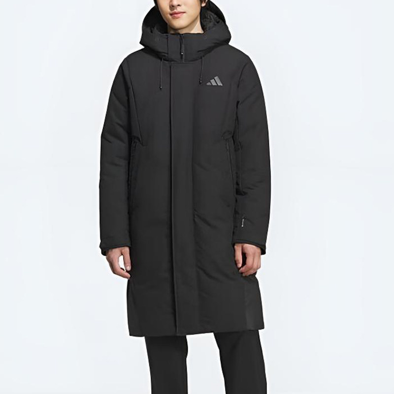 Adidas/阿迪达斯正品冬季男士保暖长款运动连帽经典羽绒服KC2473