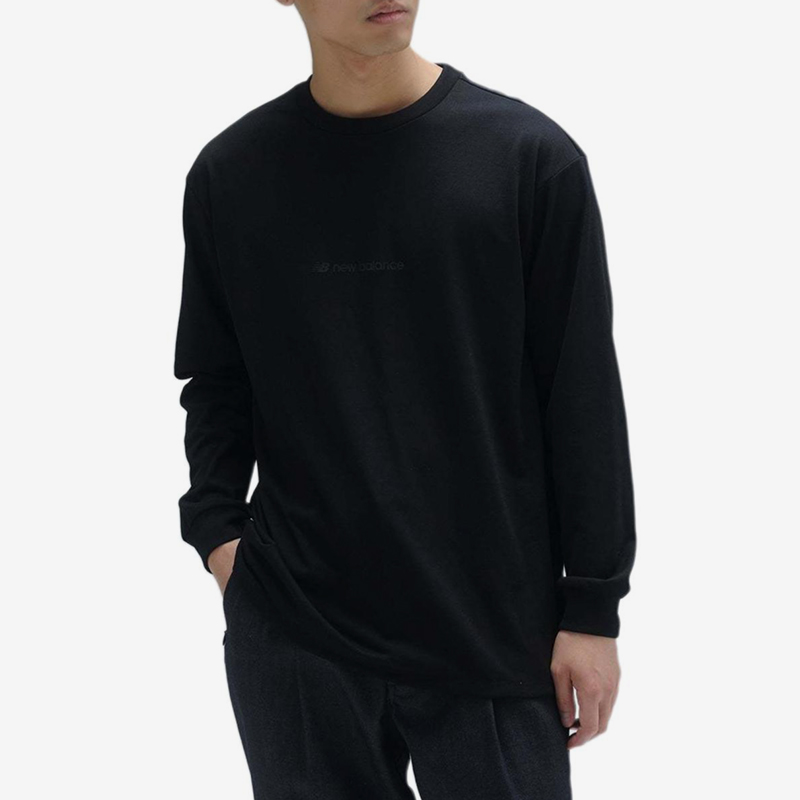 New Balance/NB正品2025新款男子经典休闲圆领长袖T恤AMT45023-BK