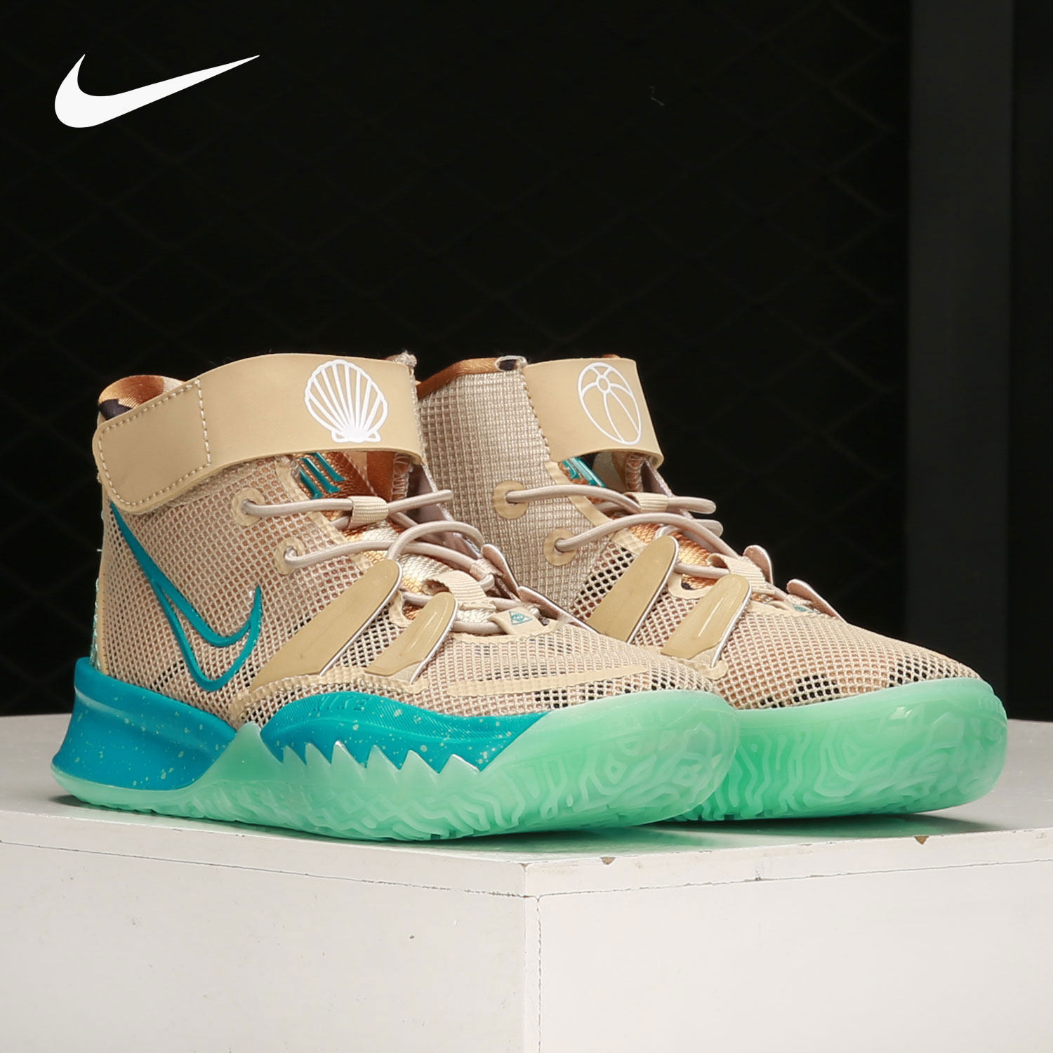 nike/耐克官方正品大童魔术贴高帮减震耐磨运动篮球鞋 ct4087-207