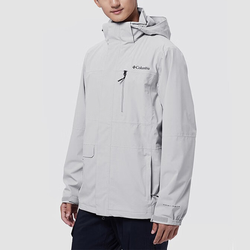 哥伦比亚男士户外防水连帽冲锋衣