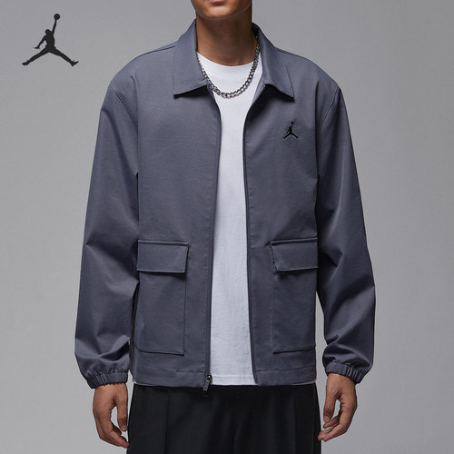 Nike/耐克正品JORDAN男士口袋运动翻领拉链高尔夫外套HQ8682-075