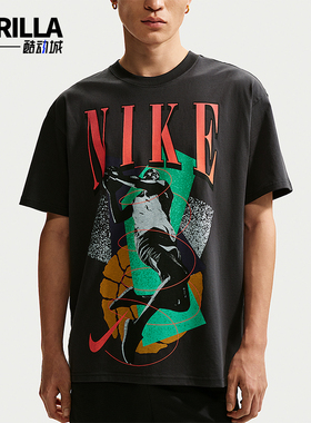 Nike/耐克正品图案T恤新款男黑色篮球轻盈经典篮球T恤IH4132-010